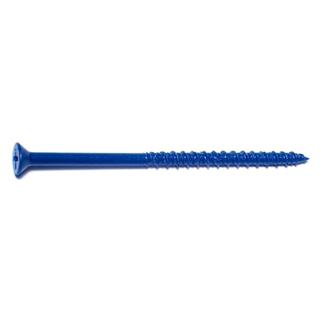 Midwest Fastener Masonry Screw, 3/16" Dia., Flat, 3 3/4 in L, Steel Blue Ruspert, 100 PK 07878